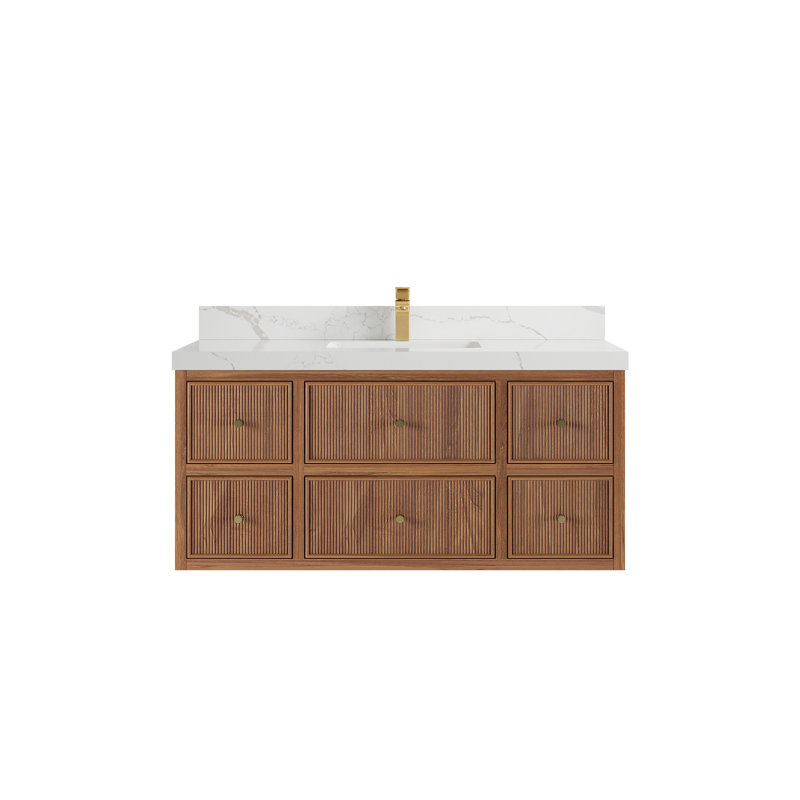 Teck flottant uni 48 po Sonoma X P 22 po De salle de bain, Calacatta Laza