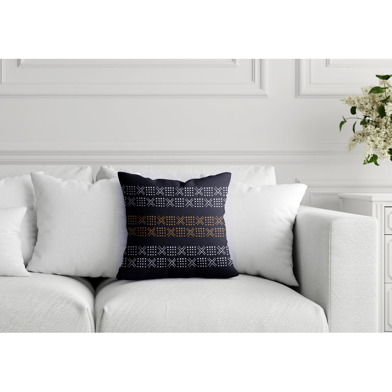 Housse de coussin d'intérieur Fanti Tribal Mudcloth, 18" x 18"