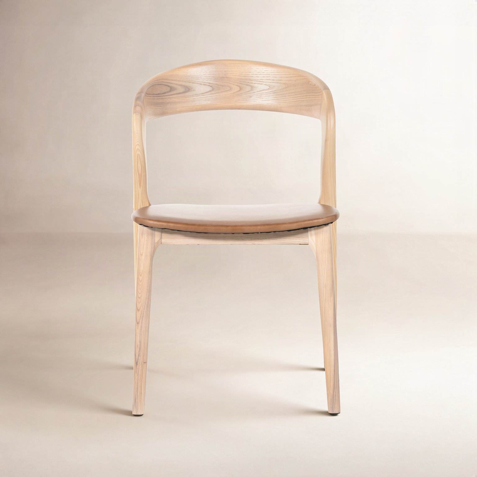 Kayla Genuine Leather Dining Chair, Sonoma Butterscotch Top Grain Leather / Natural