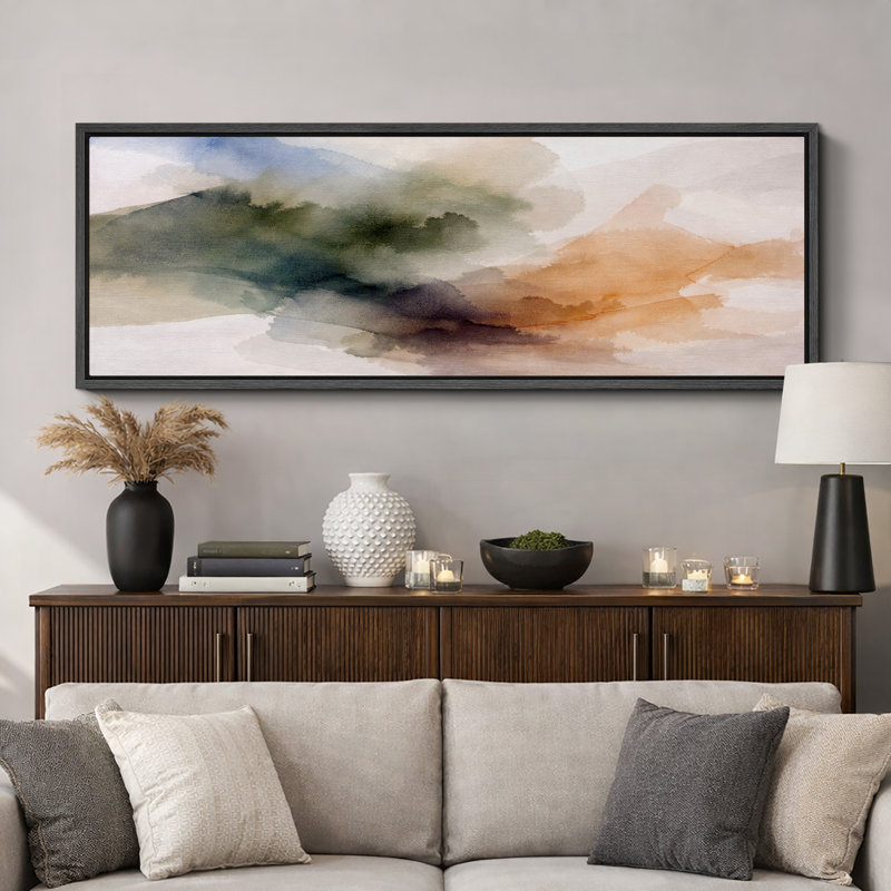 Illustration de paysage abstrait coloré, photos de salon moderne, impression sur toile encadrée, H 20 po x l 60 po x P 1,5 po