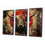 Taureau rouge «Astrology Bulls Courage» - ensemble d'art mural bovins-107169946-107169943