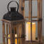 Ensemble de lanternes de table en bois et métal avec bougies DEL