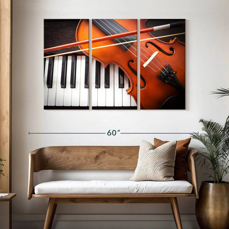 Abarca Violin And Piano Instruments, 32" H x 50" W