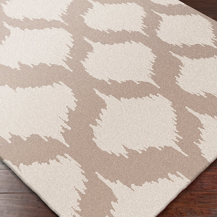 Tapis géométrique en laine tissé à la main brun / beige Glass