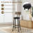 3-Piece Bar Table Set For 2, Small 2-Tier Round Bistro Pub Dining Table & PU Upholstered Stools With Backrest-1971949800-1971949804-1971949805