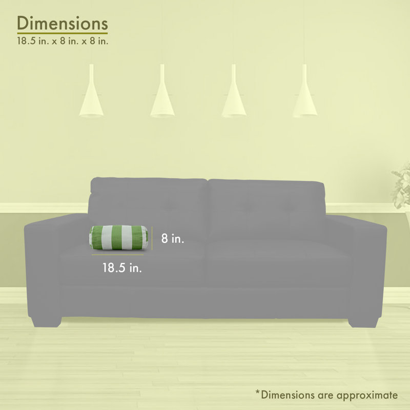 Vertical Stripe Striped Reversible Throw Pillow, Sage/Cream