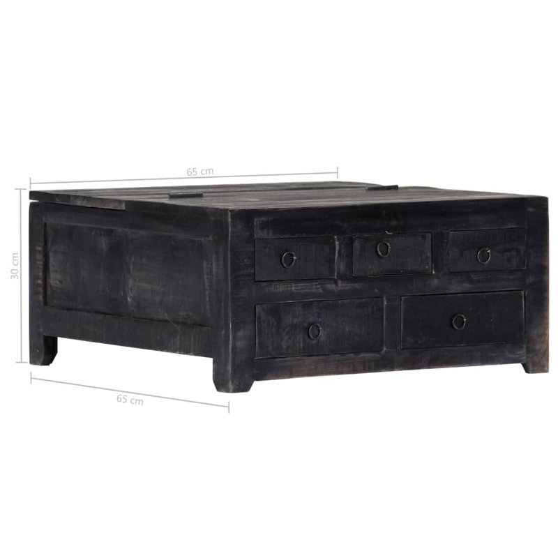 Birchview Solid Wood Block Coffee Table with Storage