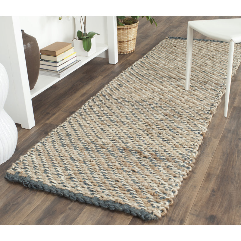 Auckland Handmade Flatweave Jute/Sisal Brown Area Rug, Runner 2'6" x 8'