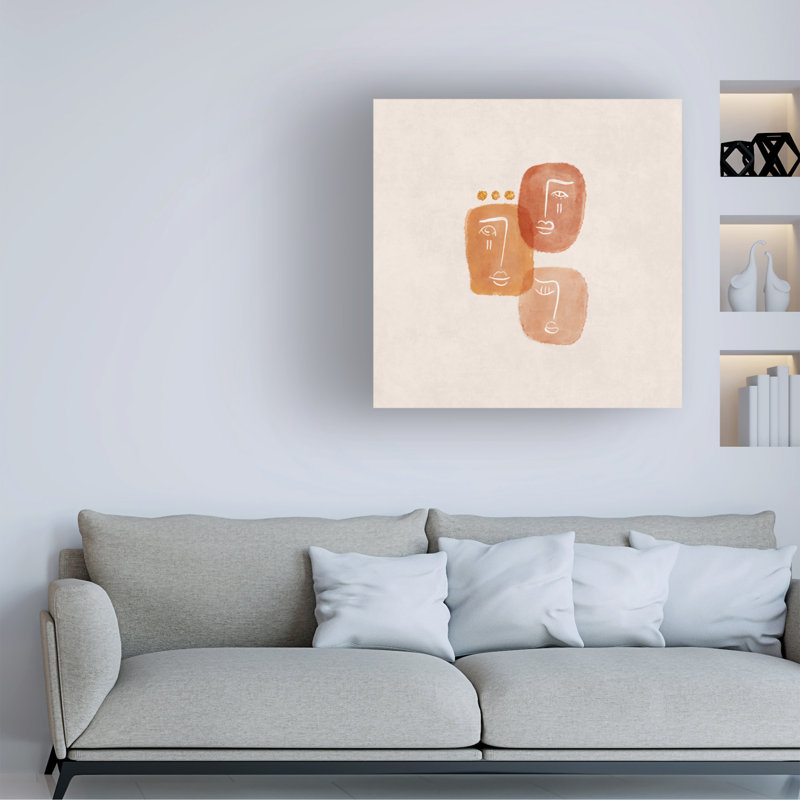 Art sur toile 3 têtes de bolognaise, bolologia, H 14 po x l 14 po