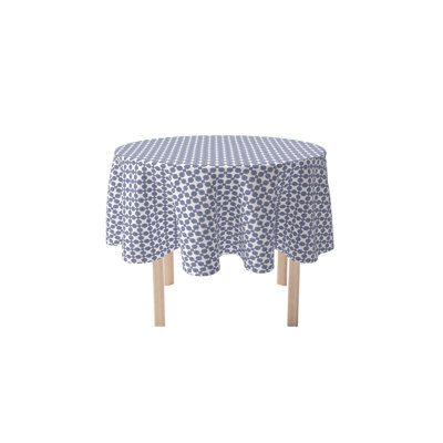 Fabric Textile Products, Inc. Round Tablecloth, 100% Cotton, 60 Round", Blue Dot Design