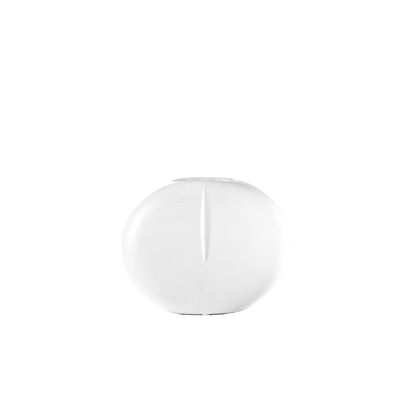 Vase rond en céramique blanc mat
