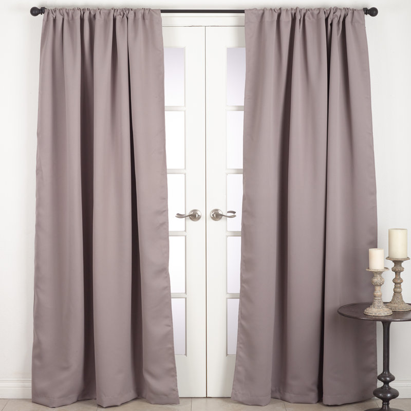 Cansler Blackout Curtain Single Panel, 54" W x 108" L, Black