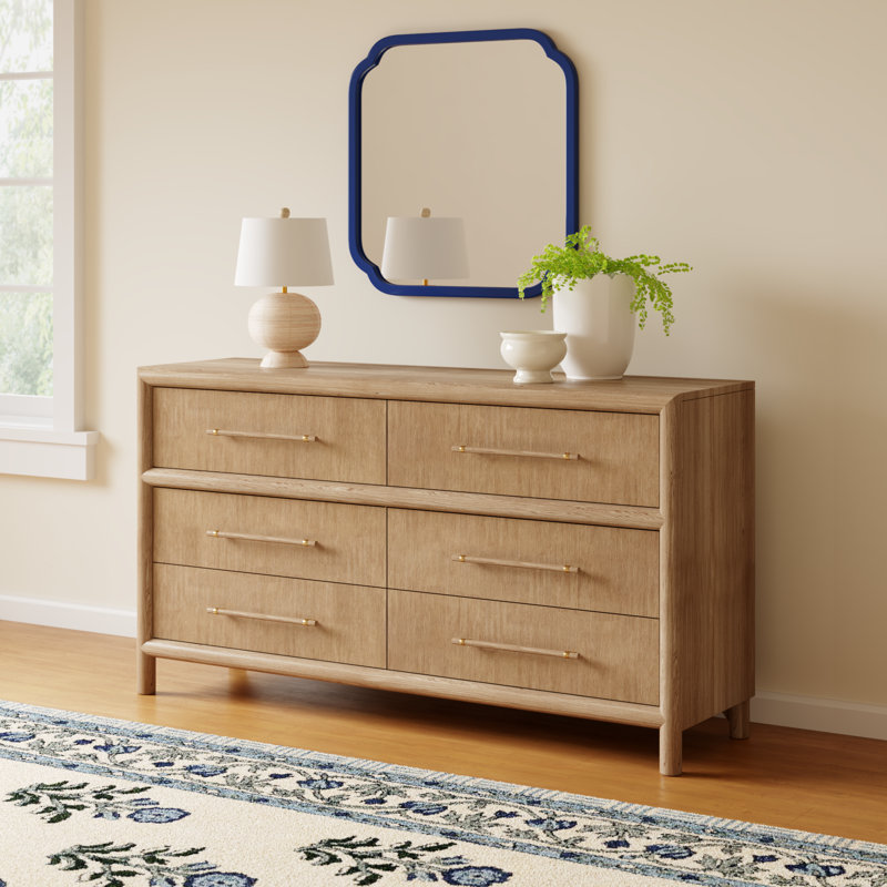 Colleen 6 Drawer Dresser, Natural