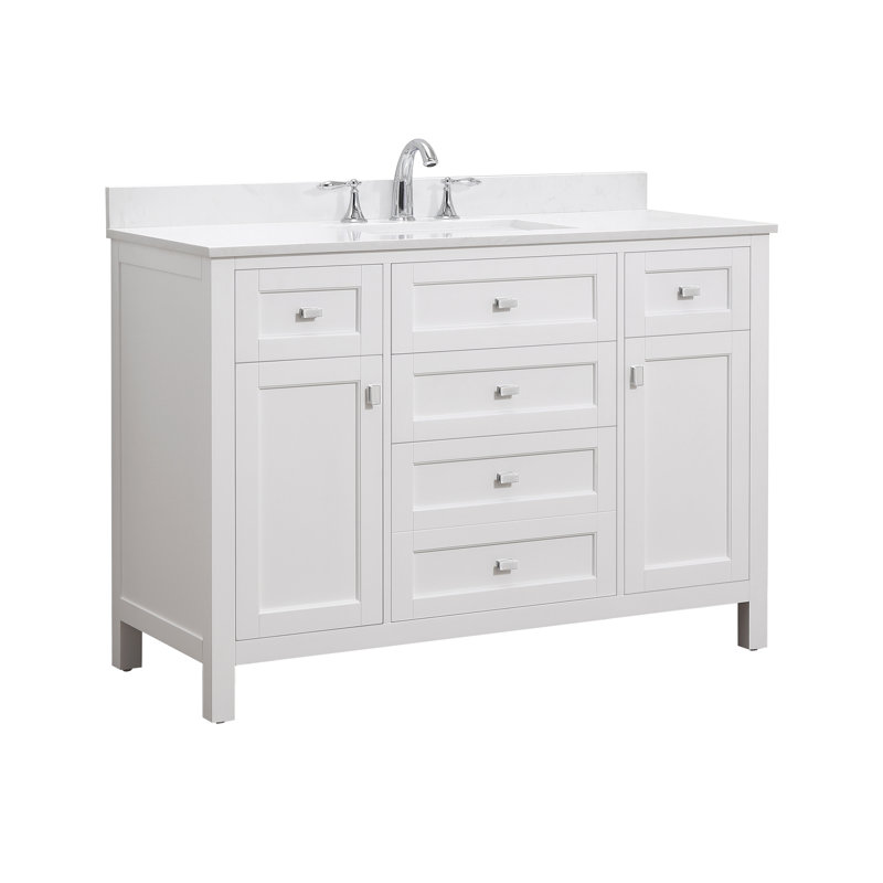 Juniper 48'' Free Standing Single Bathroom Vanity Set with Countertop and Sink, White