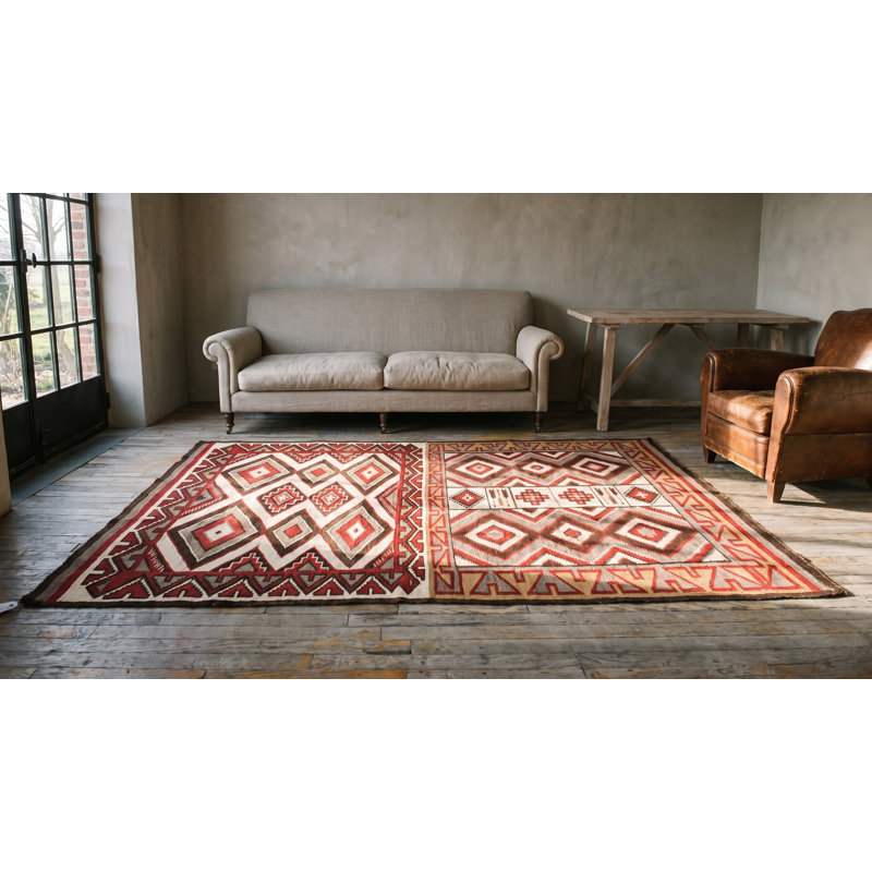 Tapis à tissage plat en laine gris antique couleur Navajo