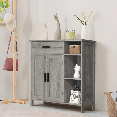 Floor Storage Cabinet with Doors and Shelves