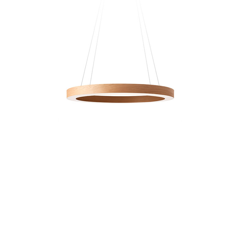 Oh! Line 1 - Light LED Pendant, 2" H x 23.6" W x 23.6" D, Natural Cherry