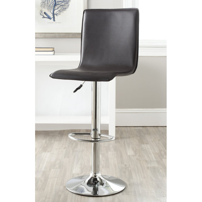 Tabouret de bar à hauteur ajustable et rotatif rembourré et revêtu de tissu d'ameublement Bunky, Brun