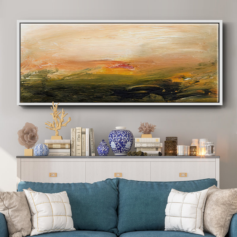 Lingering Light I- Framed Canvas, 12" H x 30" W