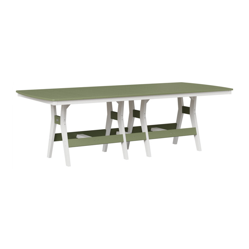 Table de salle à manger rectangulaire 96 po Berlin Gardens Harbor, H 30,37 po x l 96 po x P 44 po, Sauge/blanc