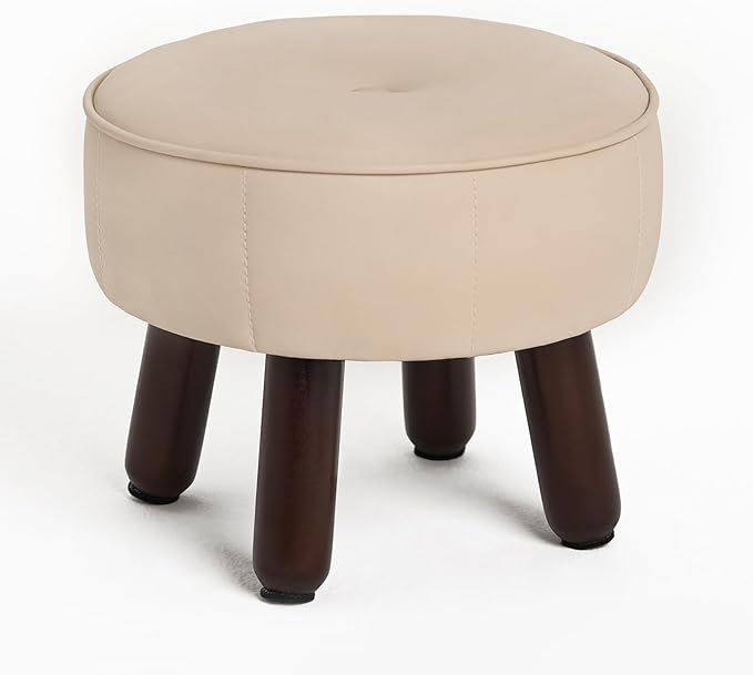 Repose-pieds rond 100% coton avec pieds antidérapants Boho