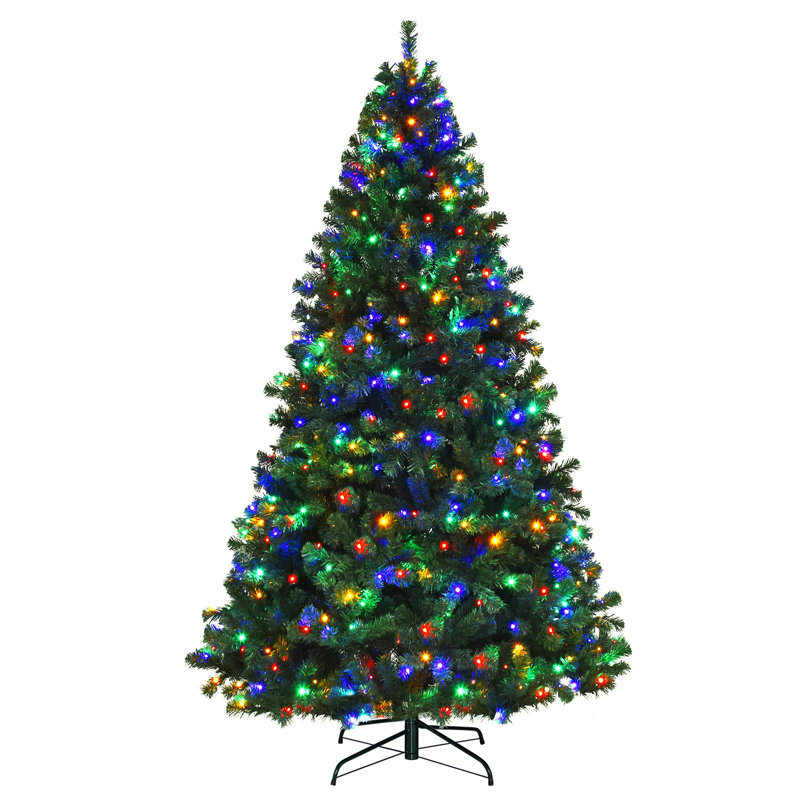 Sapin de Noël artificiel lumineux avec huit séquences d'éclairage, Multicolore, 6 pi