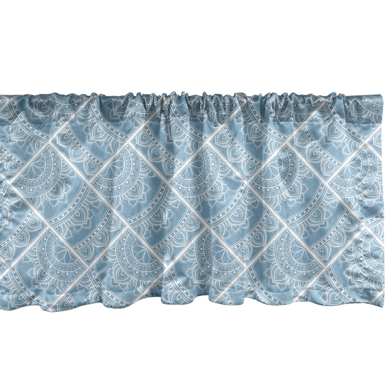 Ensemble de 2 cantonnières Ambesonne Vintage style cachemire bleu ardoise pâle, L 54 po x L 12 po