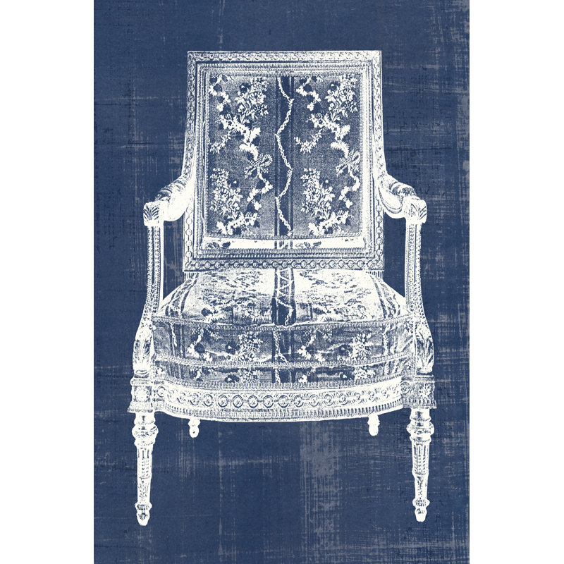 Antique Chair Blueprint VI - Wrapped Canvas Print, 122cm H x 81cm W x 3.8cm D