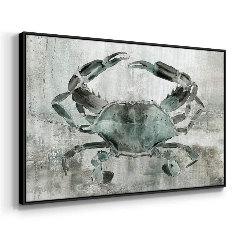 «Neutral Crab II», peinture sur toile encadrée, Cadre noir, H 25 po x l 37 po x P 2 po
