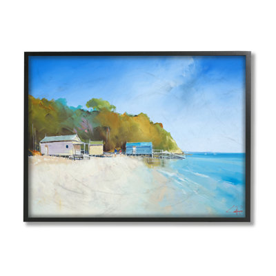 Cabanes de bateaux sur la plage de Sandy Coast