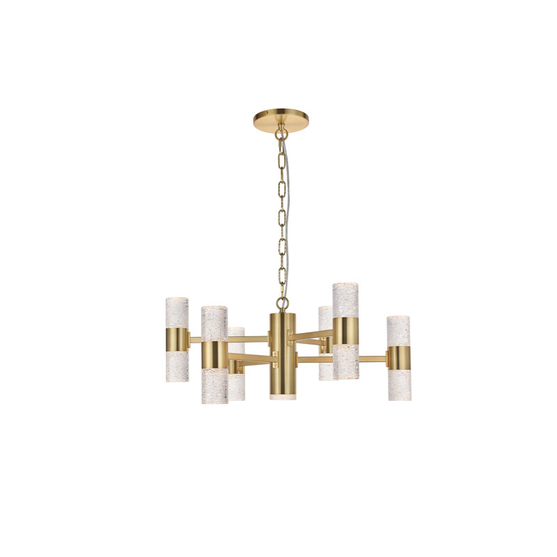 Goodwater 13 - Light Dimmable LED Sputnik Modern Linear Chandelier, Gold