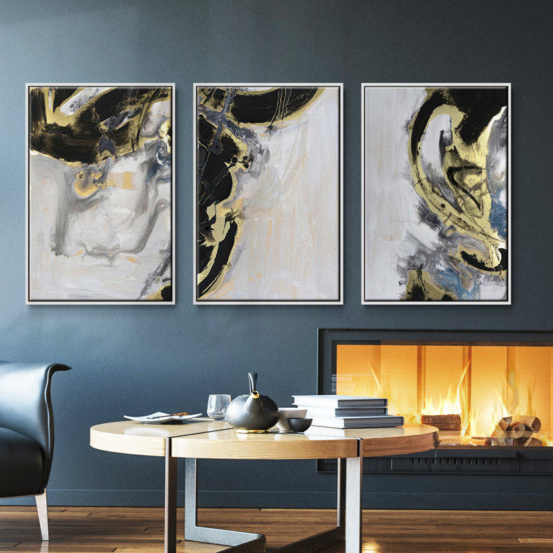 Vintage Views of Venice I - Ensemble de 3 reproductions sur toile, Blanc, H 27 po x l 54 po