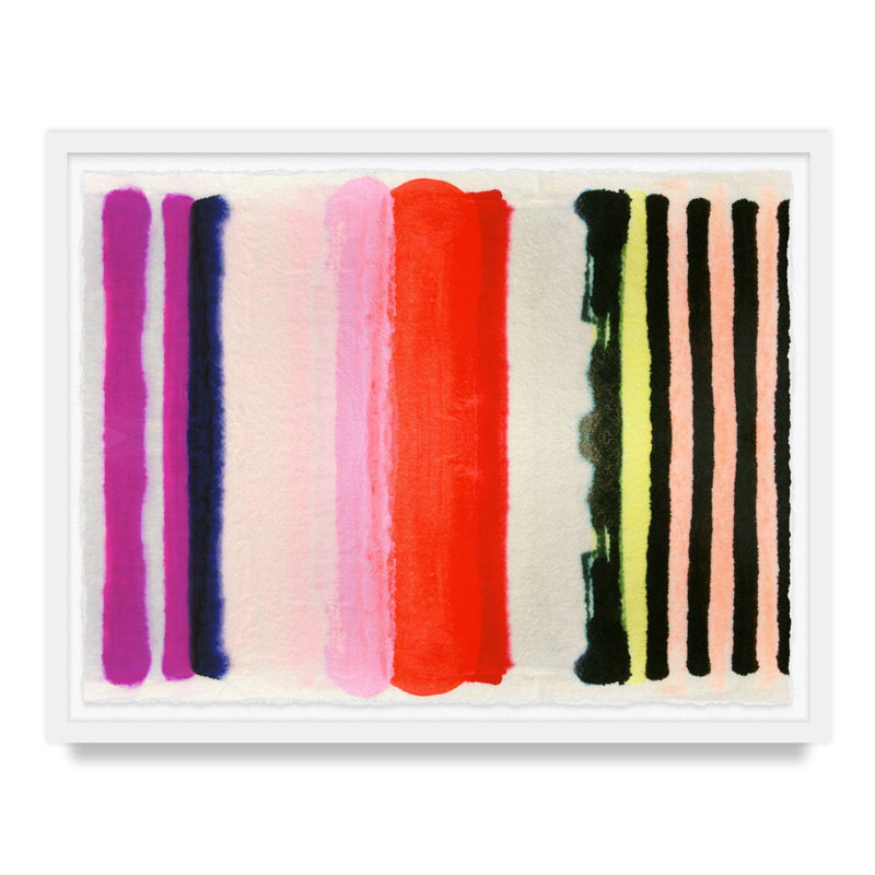 Vibrant Stripe By Kristi Kohut, White Wood, 36" H x 48" W