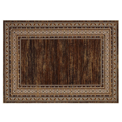 Grand tapis de salon 3 x 3,9 m, lavable à la machine, antidérapant, moderne, en velours perlé, doux et pliable, idéal pour les zones de passage fréquent comme une chambre d'enfant ou une chambre à coucher, rouge-brun.