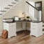 Bureau en L avec station de charge et armoire de rangement, bureau d'ordinateur avec tiroir pour dossiers, bureau à domicile