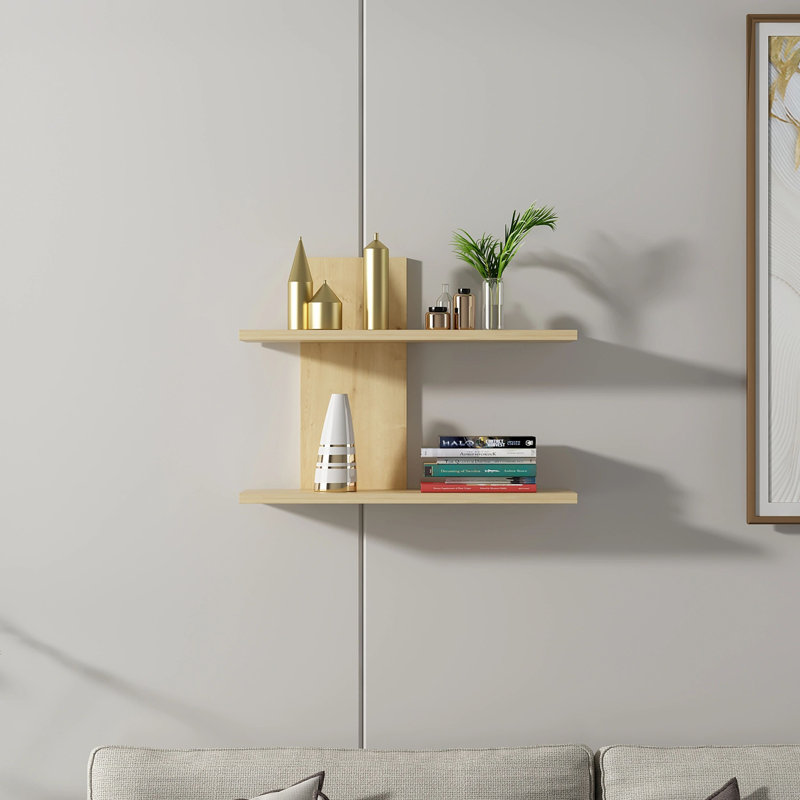 Concettino 2 Piece Floating Shelf, Oak