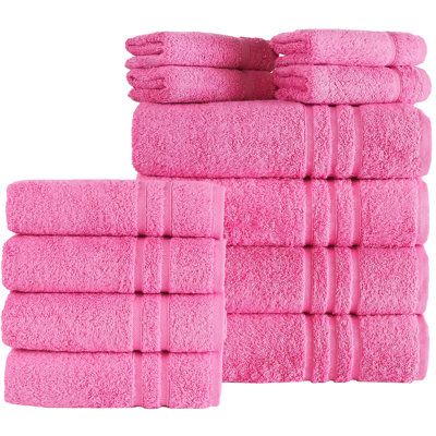 Luxury 12-Piece Towel Set Includes 4 Bath Towels, 4 Hand Towels, And 4 Washcloths Ringspun Cotton Is Absorbent And Soft