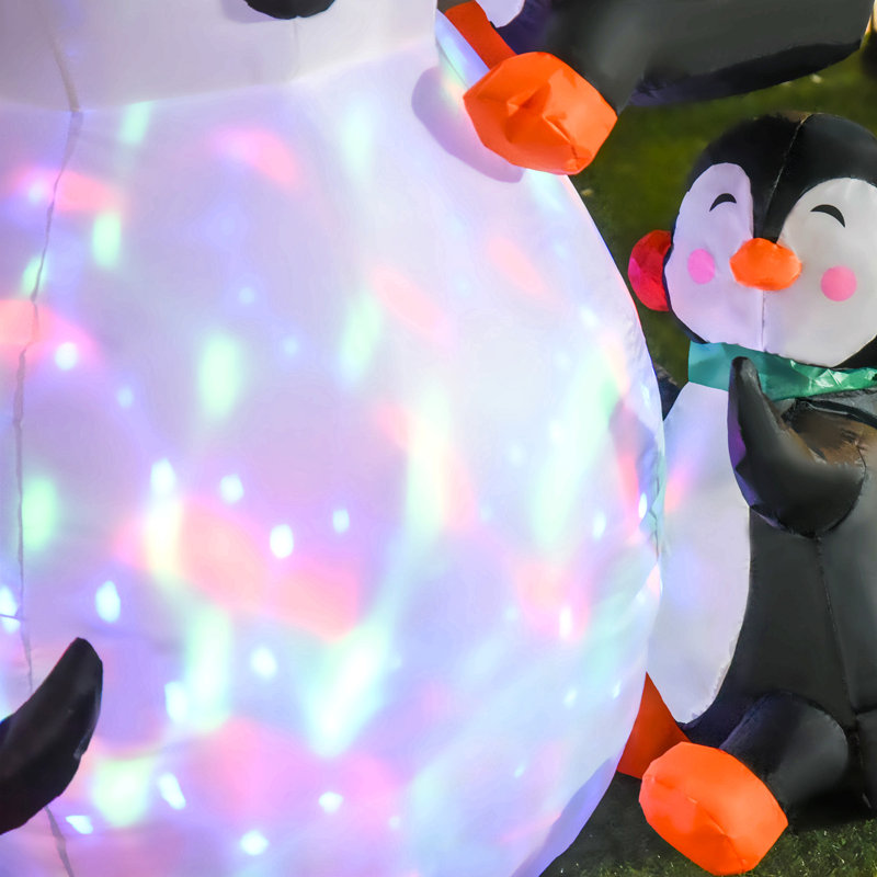 Décoration de Noël gonflable de Noël 6 pi avec bonhomme de neige et pingouins