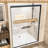 Matte Black Aluminum Frame Double Sliding Shower Door 72" H, 54" W, 1/4"  6Mm  Clear Tempered Glass With -Proof Film, Dual Stainless Steel Handles, Adjustable Width For Bathroom High Wide Featuring-127308287