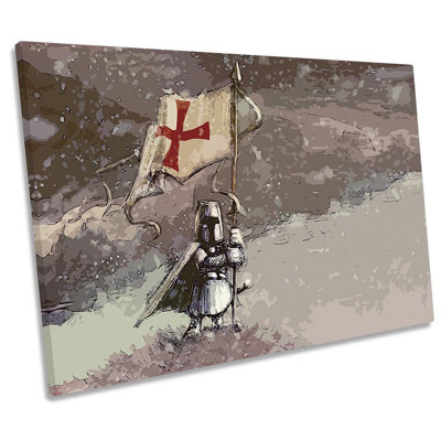 White Knight Flag - Wrapped Canvas Print