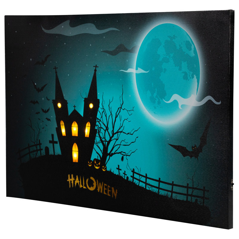 Art mural en toile 23,5 "x 15,5", vert et noir