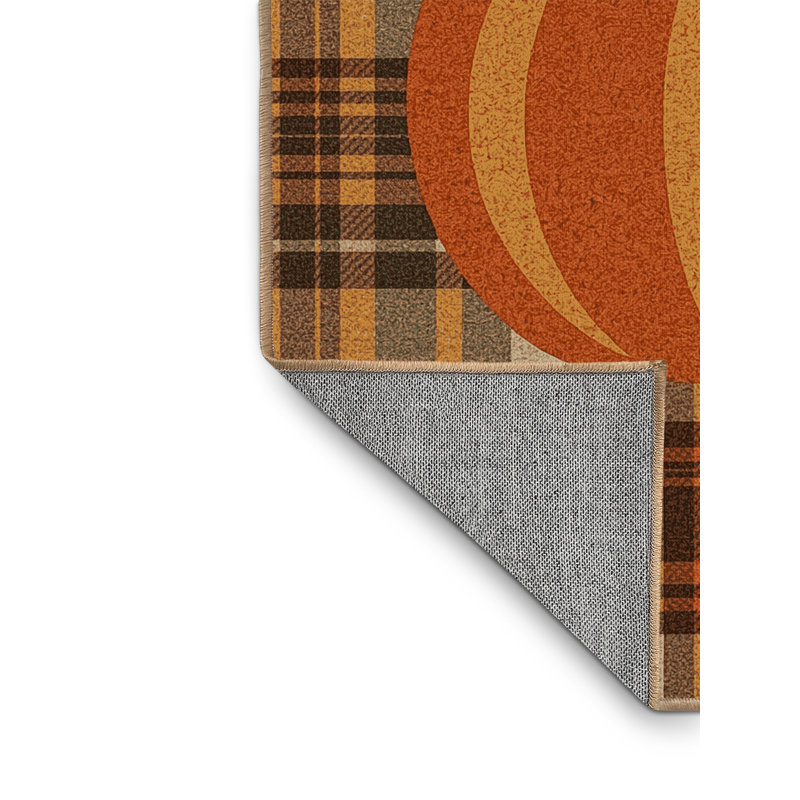 Machine Washable Rhawnhurst Halloween Modern & Contemporary Abstract Rug in Brown – LightBrown Binding, 5x8