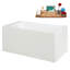 Baignoire autoportante 51 po en acrylique blanc brillant avec plateau en bambou Streamline-103682570