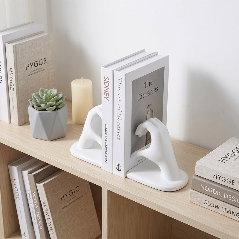 Serre-livres cœur en résine, ensemble de 2