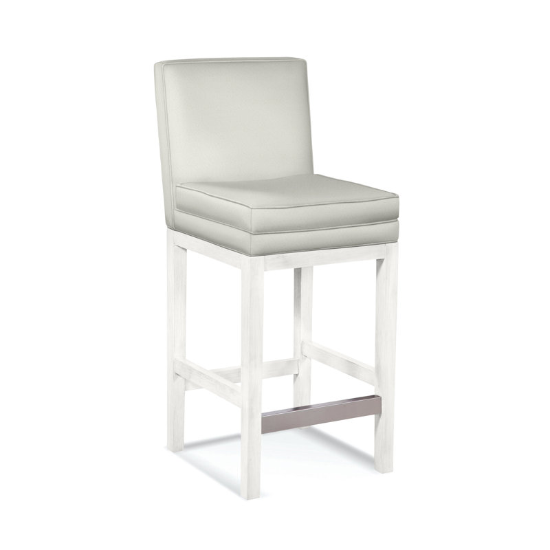 Tabouret de comptoir rembourré, Performance gris sucre; 0863-84, Finition blanc givré