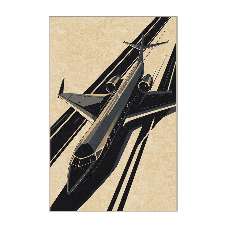 Tapis chic et luxueux lavable à la machine en jet privé Kendari - Beige, 2x3