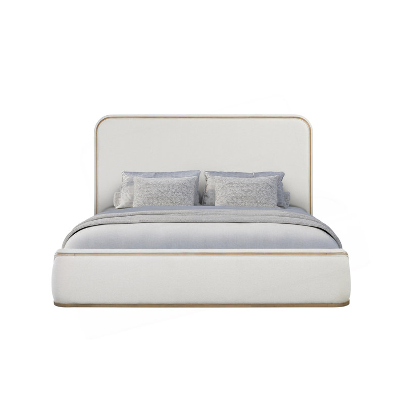 Lit tapissier - Caramel et sable blanc, Grand lit
