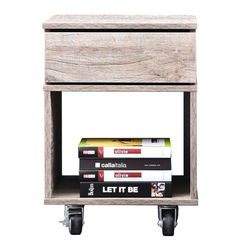 Homanick 40cm W Manufactured Wood Bedside Table, Alaska Oak