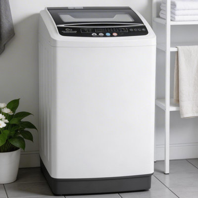 Machine à laver portable de 20 lb - capacité de 2,8 pieds cubes avec couvercle en verre trempé, technologie 3D Butterfly Flow et 85% d'économie d'énergie pour les appartements et les petits espaces