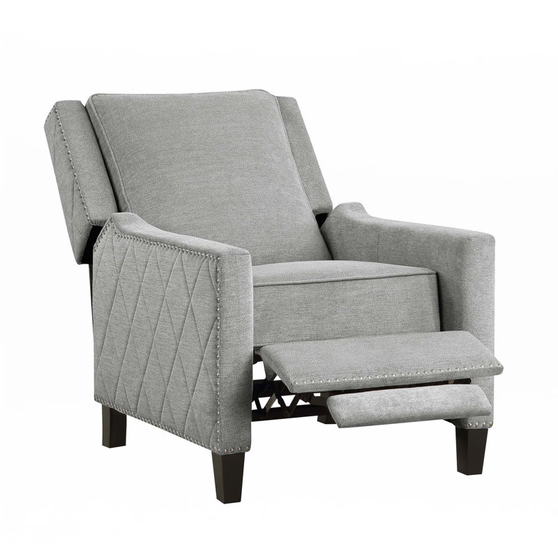 Chaise à mouvement inclinable en bois massif, Gris